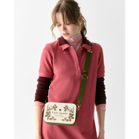 New Kate Spade Oh Snap Floral Camera Bag Meringue Multi - Picture 2 of 4